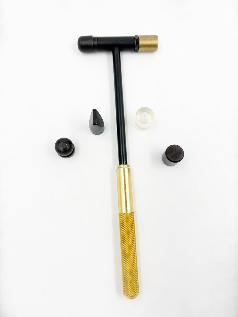 SAMENX Tools Mini Brass Hammer Portable 6in1 Set for ChasingFlattening Soft Metals - Image 2