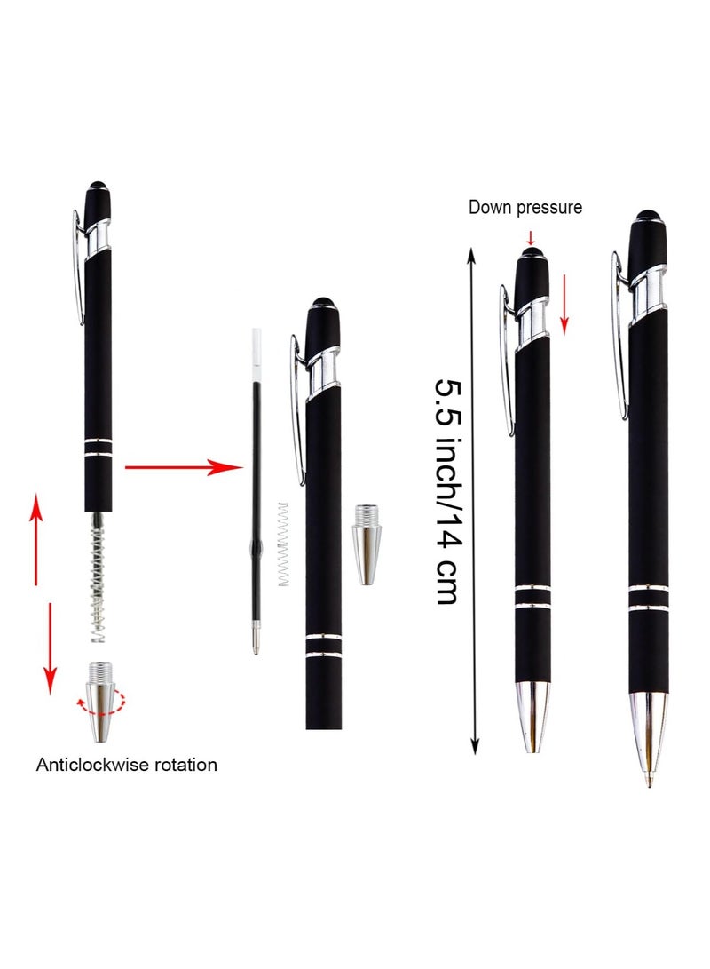 NIIMBOT 12 Pcs Black Ballpoint Pen with Stylus Tip, 2 in 1 Stylus Stylish Pen, Premium Metal Stylus Pen for Touch Screens, Black Ink, 1.0 mm Medium Point 14 x 1 cm - Image 3