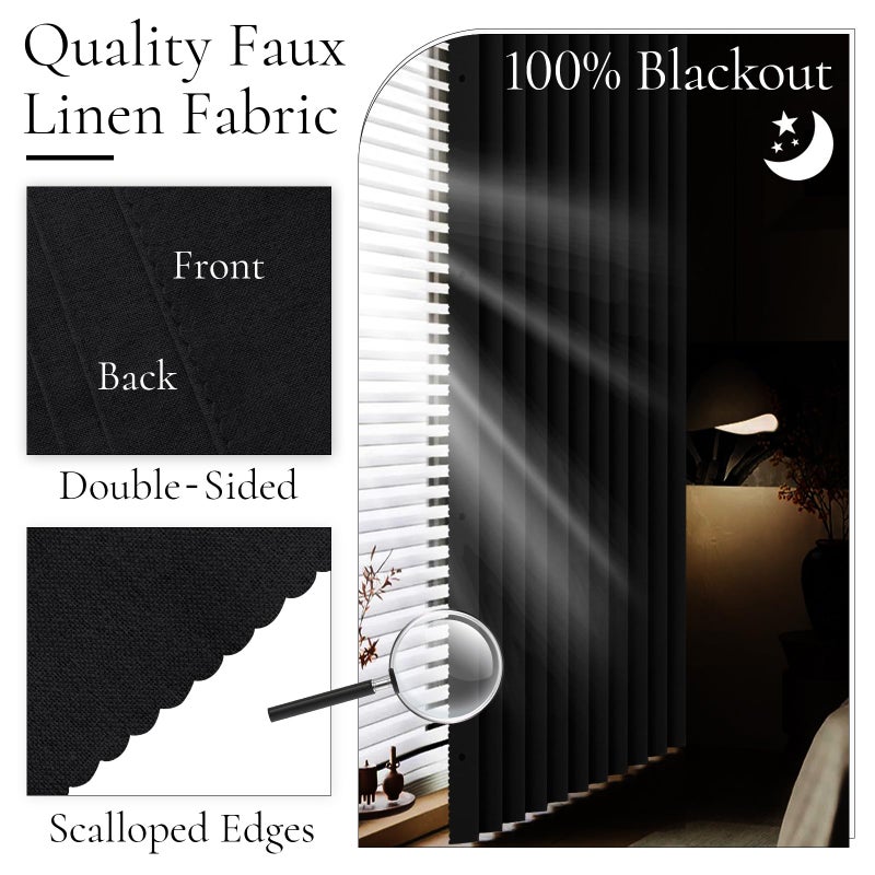 HMYI 100% Blackout Accordion Style Door Curtain for Doorways Privacy Magnetic Door Curtain, Temporary Doors for A Room Privacy, 1 Panel, W45 x L80, Black - Image 3