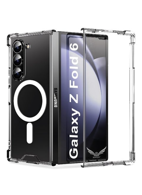Samsung Galaxy Z Fold 6 Case Magnetic Cover Compatible with MagSafe Wireless Charging Hard PC AntiScratch Shockproof Protective Phone Case Cover for Galaxy Z Fold 6