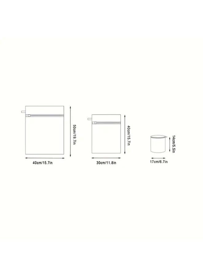 3Pcs Durable Polyester Mesh Laundry Bags Set Zippered Travel Pouches For Delicates - Image 3