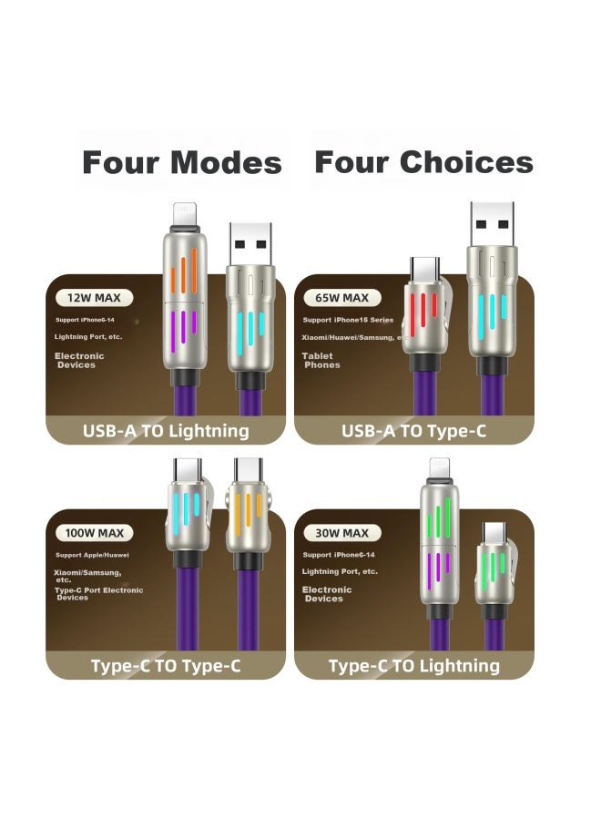 WITGOER W 4-in-1 Type-c Fast Charging Data Cable 100w/88w/67w/usb To Lightning For Car Compatible With Huawei Xiaomi Apple Android Phone Oppo - Image 1