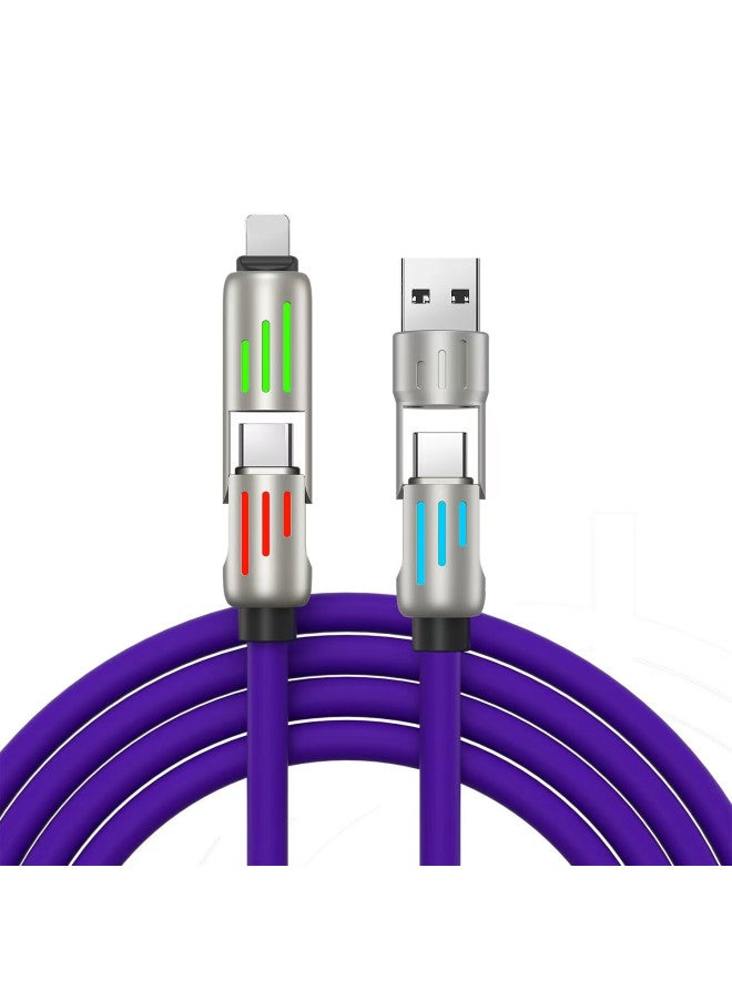 WITGOER W 4-in-1 Type-c Fast Charging Data Cable 100w/88w/67w/usb To Lightning For Car Compatible With Huawei Xiaomi Apple Android Phone Oppo - Image 4