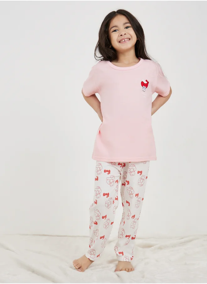 Styli Styli Cartoon Printed T-Shirt and Pant Pyjama Set