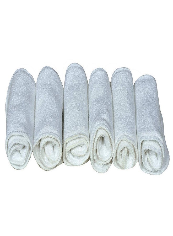 Crawl'in Reusable Wet Free Microfibre 3 Layer White Color Baby Diaper Inserts for Cloth Diaper (Pack of 6) - Image 1