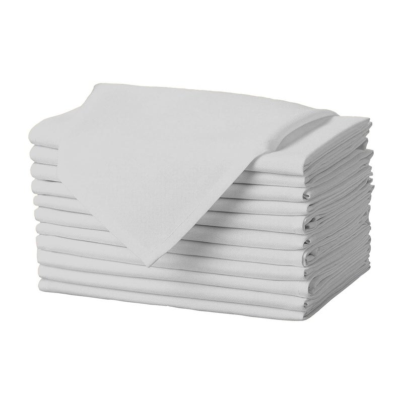Gee Di Moda Cloth Napkins 17 x 17 Inch Silver Dinner Napkins Set of 12 Soft Absorbent Washable Fabric Cloth Table Napkins with Hemmed Edges for Hotel Restaurant Holiday Parties Wedding