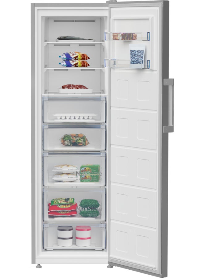 Beko No-Frost Upright Freezer, 8 Drawers, Inverter Technology 286 L 120 W RFNE313E13STIEG Silver - Image 2