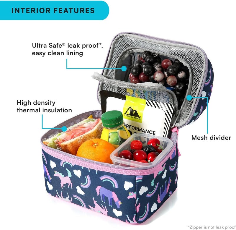 Arctic Zone Kids Lunch Bucket Combo with 210g Ice Pack and Sandwich Container, Unicorn Princess - Image 2