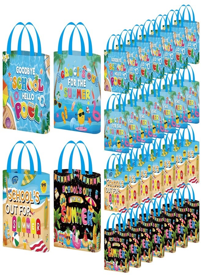 Jiytivity 32 Pcs Summer Gift Bags Bulk Summer Candy Treat Goodie Bag Schools out Paper Bag for Beach Pool Birthday Party Favor Supplies - Image 1