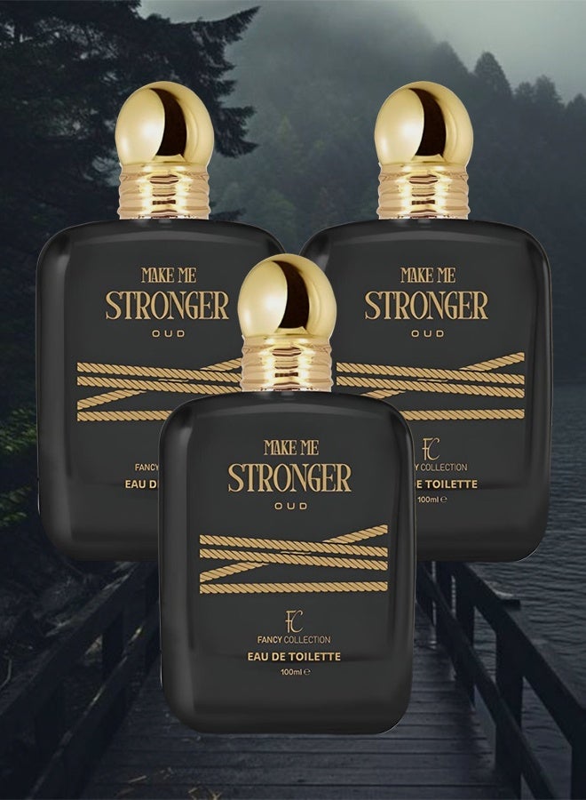 فانسي كوليكشون 3 قطع عطر ميك مي سترونغِر عود للرجال 100 مل - Image 1