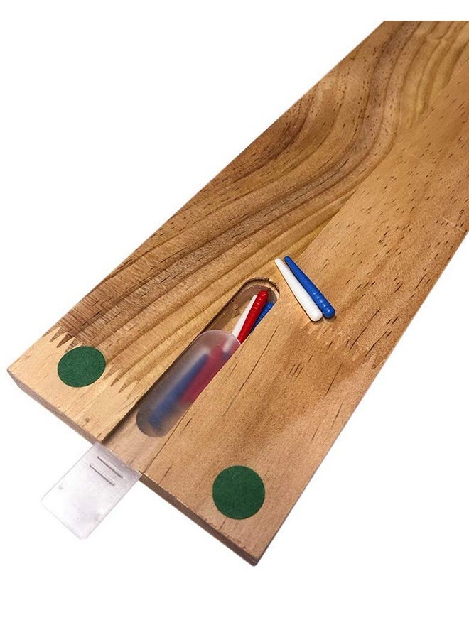 Cribbage Board by Bicycle 3-Track Colour Coded Real Pine Wood Cribbage Game with Deck of Bicycle Cards and Premium Metal Cribbage Pegs