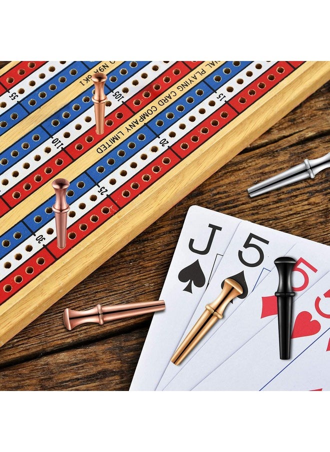 Cribbage Board by Bicycle 3-Track Colour Coded Real Pine Wood Cribbage Game with Deck of Bicycle Cards and Premium Metal Cribbage Pegs