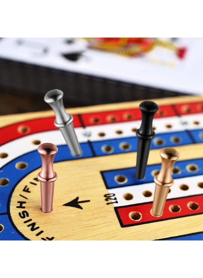 Cribbage Board by Bicycle 3-Track Colour Coded Real Pine Wood Cribbage Game with Deck of Bicycle Cards and Premium Metal Cribbage Pegs