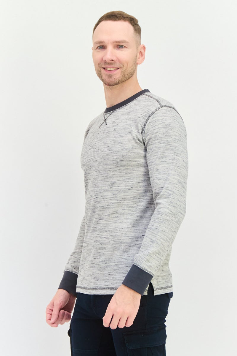 Company Eighty One سويت شيرت رجالي بأكمام طويلة بياقة دائرية، رمادي فاتح - Image 4