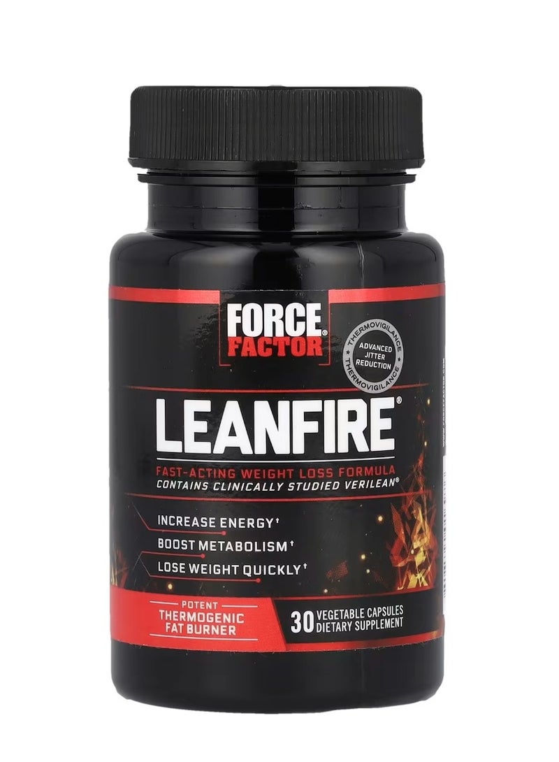 Force Factor LeanFire 30 Vegetable Capsules - Image 1