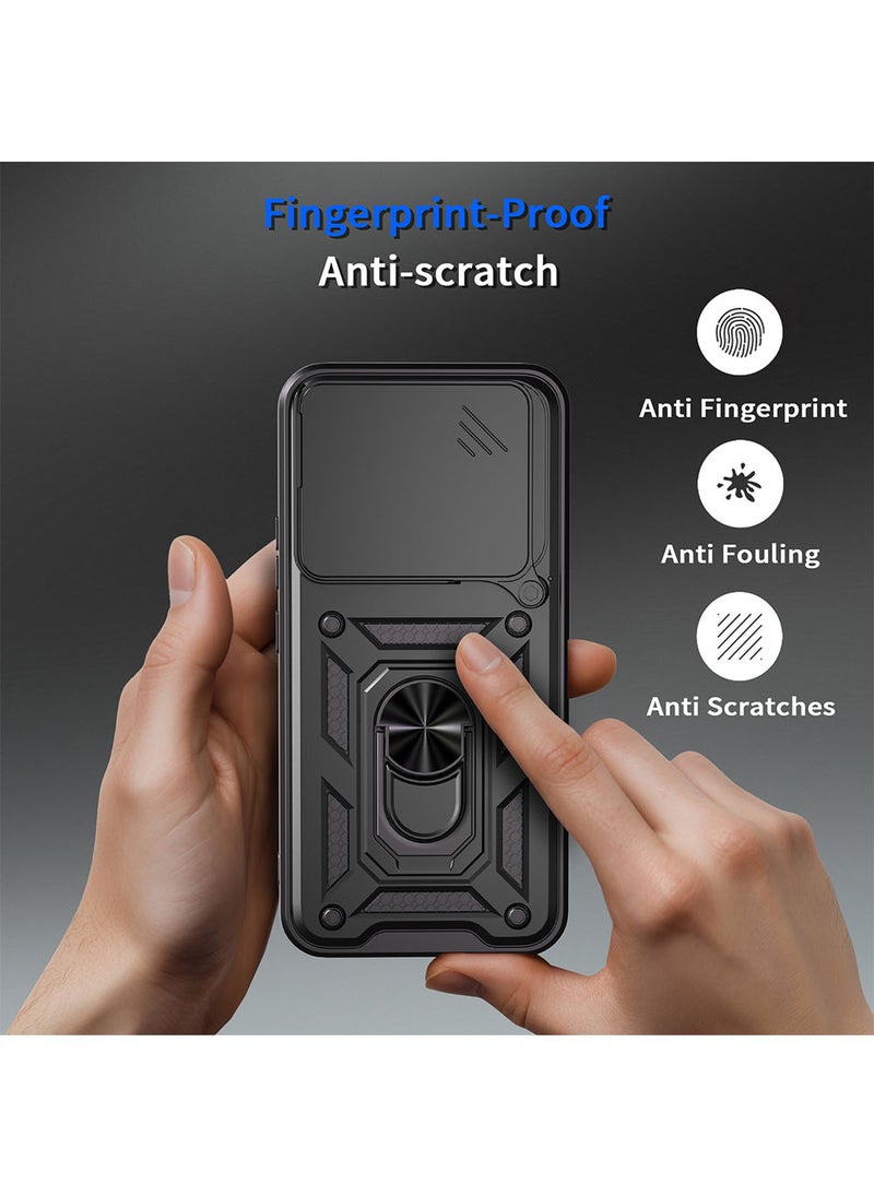 Case for Honor 400 with Sliding Camera Cover, Kickstand, PC+TPU Dual-Layer Back Cover,Silver  - Image 5