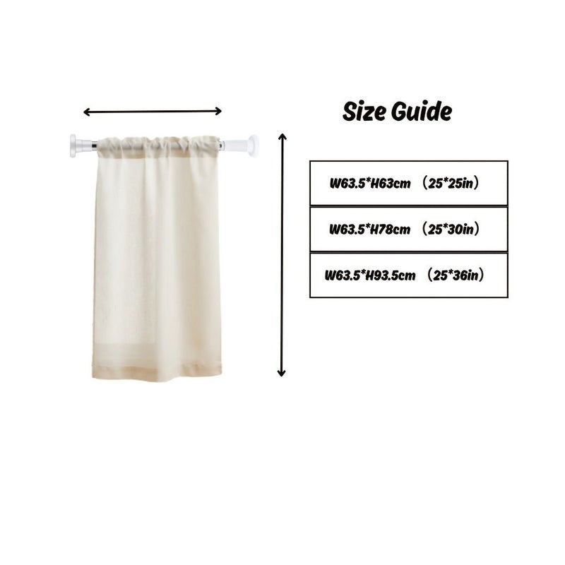 Georgette Beige Linen Look Curtain Moisture Resistant 63.5x93.5cm Machine Washable - Image 2