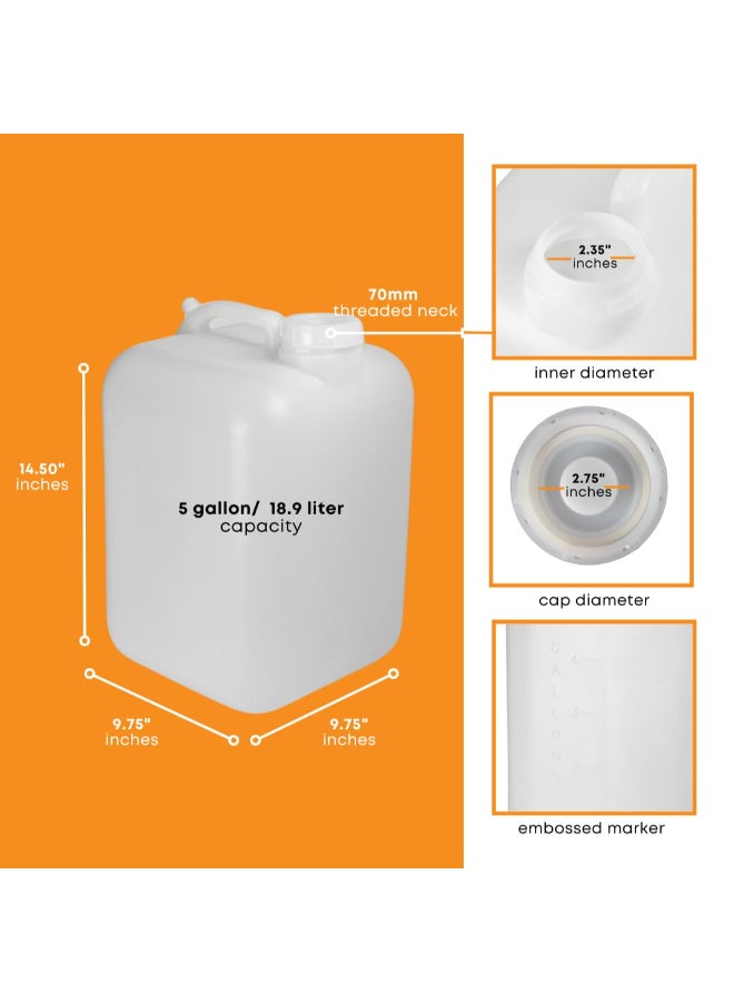 FastRack 5 Gallon Water Jug Pack of 4 BPAFree FoodGrade and LeakProof White Water Container Ideal for Brewing Fermentation or Storage - Image 4