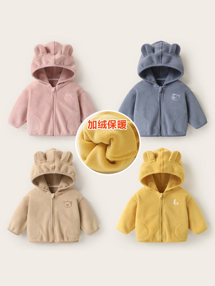 Kaka Panda Baby Fleece Jacket For Girls, Winter Clothing For Boys, Cotton Coat, Baby Children'S Winter Warm Top - Image 4