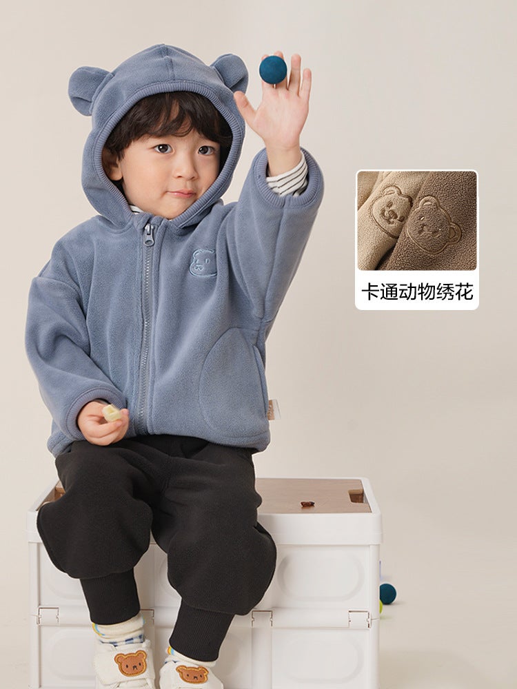 Kaka Panda Baby Fleece Jacket For Girls, Winter Clothing For Boys, Cotton Coat, Baby Children'S Winter Warm Top - Image 3
