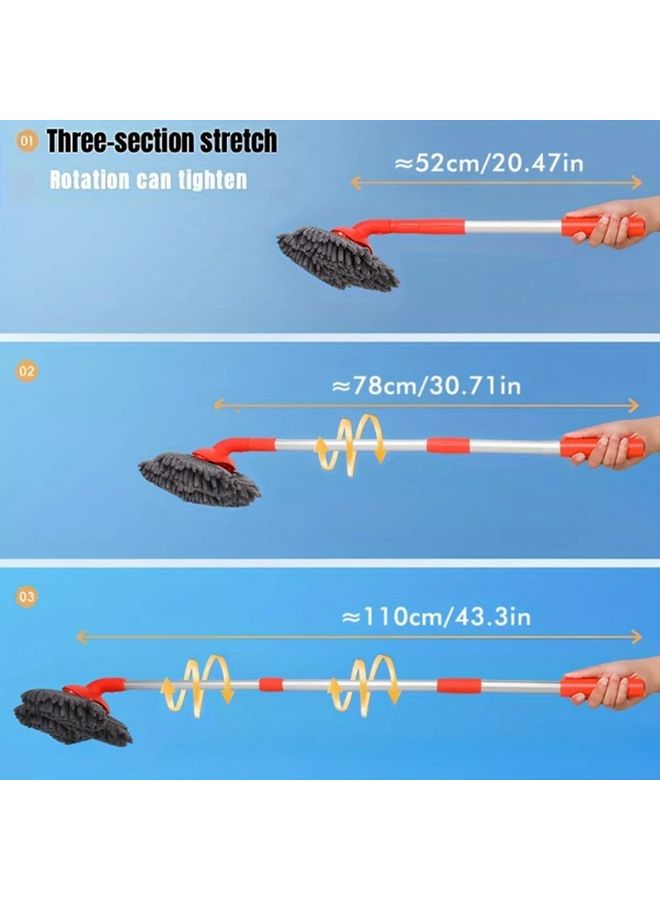 Upgraded Complete Car Wash Kit Microfiber Brush Mop with Long Handle Durable PP Chenille - Image 2