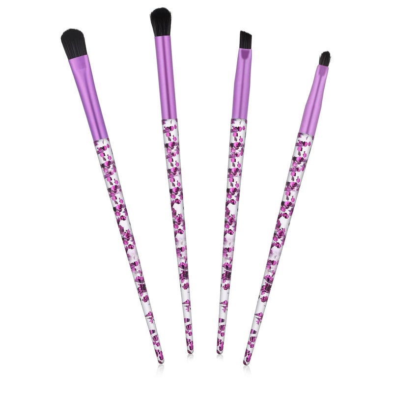 WLLHYF Eye Make Up Brush Set Portable 4PCS Eyeshadow Brush Set Professional Blending Eyeshadow Lip Eye Makeup Brushes for Eyeshadow, Blending, Eyebrow Women Girls Makeup Tool Brush