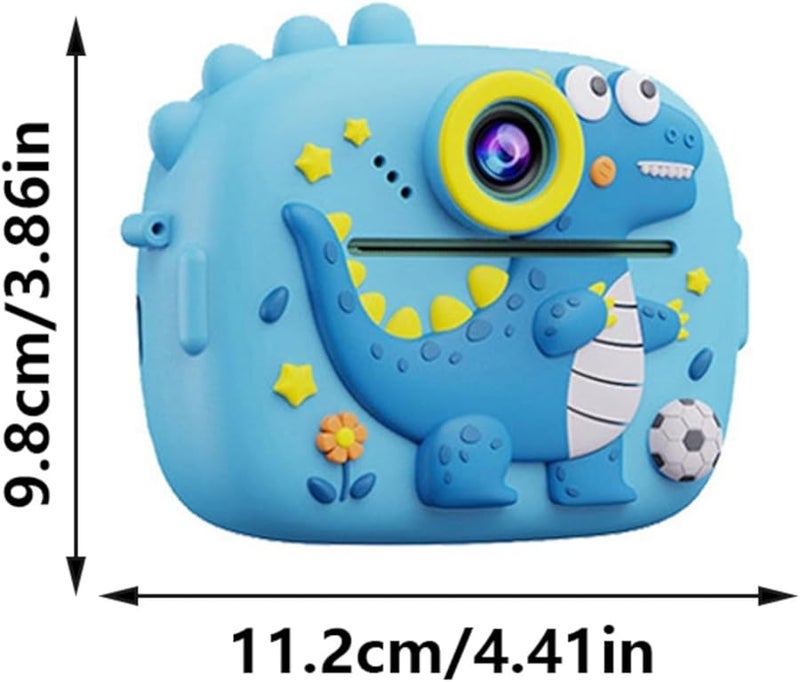 Green Dinosaur Kids Camera 1080P Dual Lens with Thermal Printing and Music Playback - Image 4
