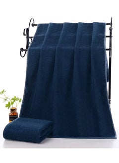 MAXQON Beach Towel - 100% Cotton 600 GSM Over Sized (90x180cm), Highly Absorbent Bath Sheet For Pool, Beach, Fitness, Sports, Yoga, Color-Dark Blue  - Image 1