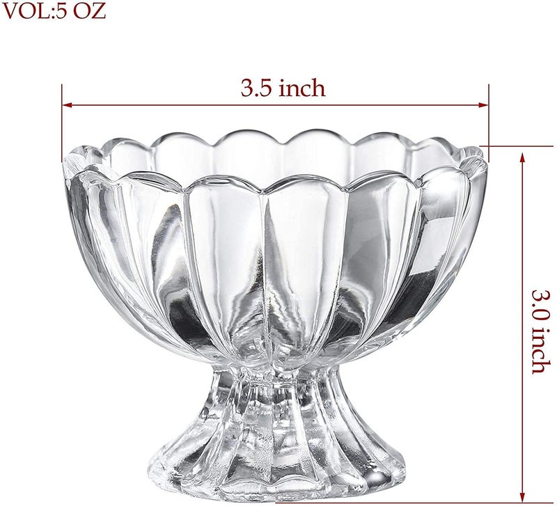 SEASPIRIT Ice Cream Fancy Dessert Serving Dishes Footed Fruit Salad Pudding Bowl Set 12 - Image 3