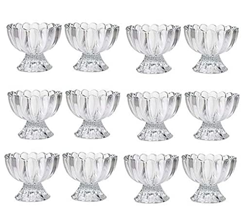 SEASPIRIT Ice Cream Fancy Dessert Serving Dishes Footed Fruit Salad Pudding Bowl Set 12 - Image 1