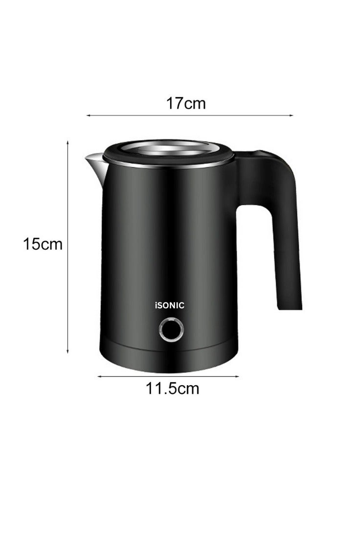 iSONIC غلاية كهربائية بدون سلك سعة 500 مل من الفولاذ المقاوم للصدأ مع خاصية منع الاحتراق الجاف للاستخدام المنزلي الملون في السكن الجامعي - Image 3