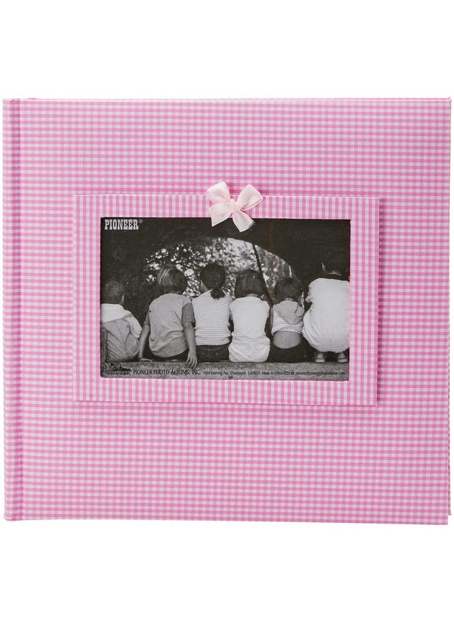 ألبومات صور بايونير ألبوم صور Pioneer Photo Albums بإطار من القماش بنقشة مربعات، 200 جيب، مطبوعات مقاس 4 × 6 بوصات، باللون الوردي  - Image 1