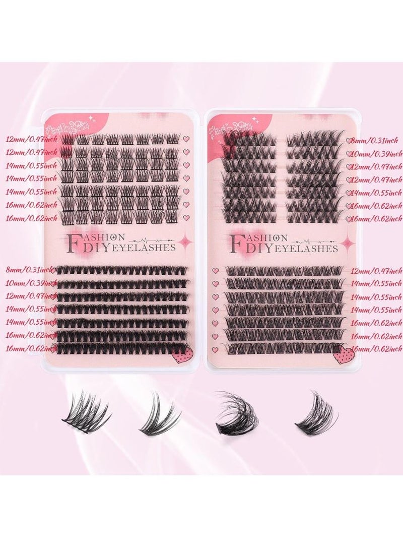 CMAYOME 4 Styles DIY Lash Extension Set, 378 Clusters 8-16mm Mixed Individual Lashes, Natural Curl Segmented Volume False Eyelashes for Daily Use - Image 5