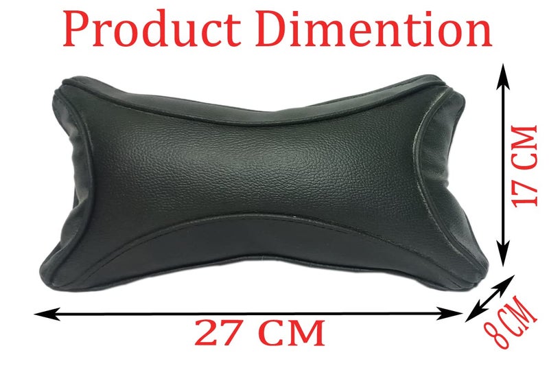 ABS AUTO TREND ABS Car Seat Neck Rest Cushion Pillow for XUV 700 (Set of 2) FauxLeather (27x08x17 CM) Black - Image 4