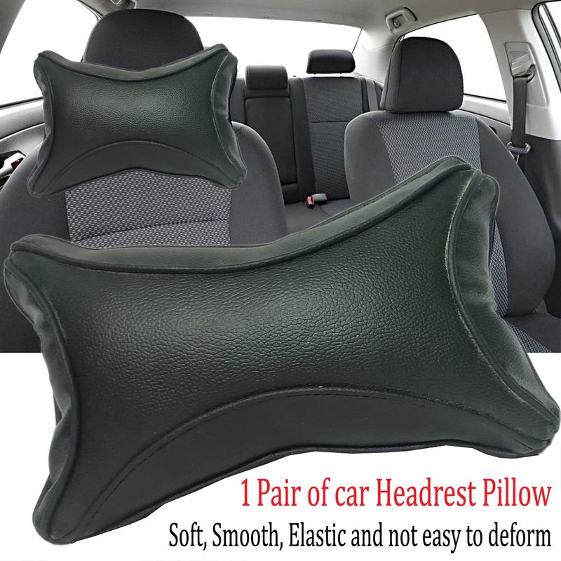 ABS AUTO TREND ABS Car Seat Neck Rest Cushion Pillow for XUV 700 (Set of 2) FauxLeather (27x08x17 CM) Black - Image 5