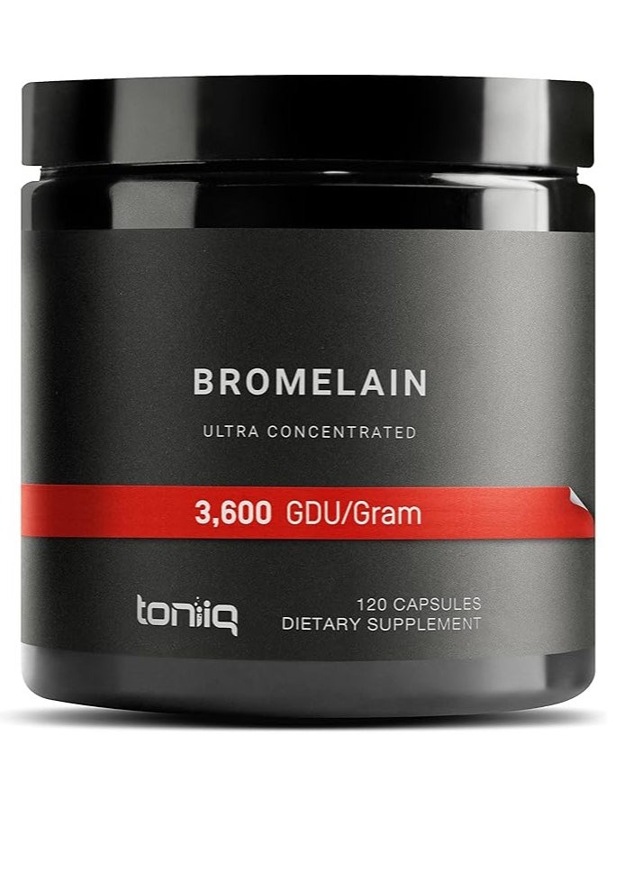 Toniiq Ultra High Strength Bromelain 120 Vegetarian Capsules 