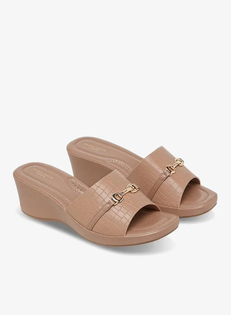 Flora Bella Women Animal Textured Slip-On Sandals