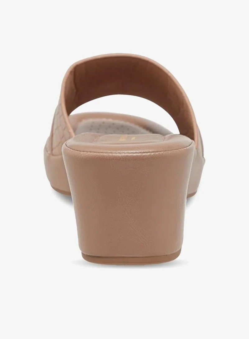 Flora Bella By Shoexpress TAUPE Flora Bella Women Animal Textured Slip-On Sandals for Women | Best Price UAE