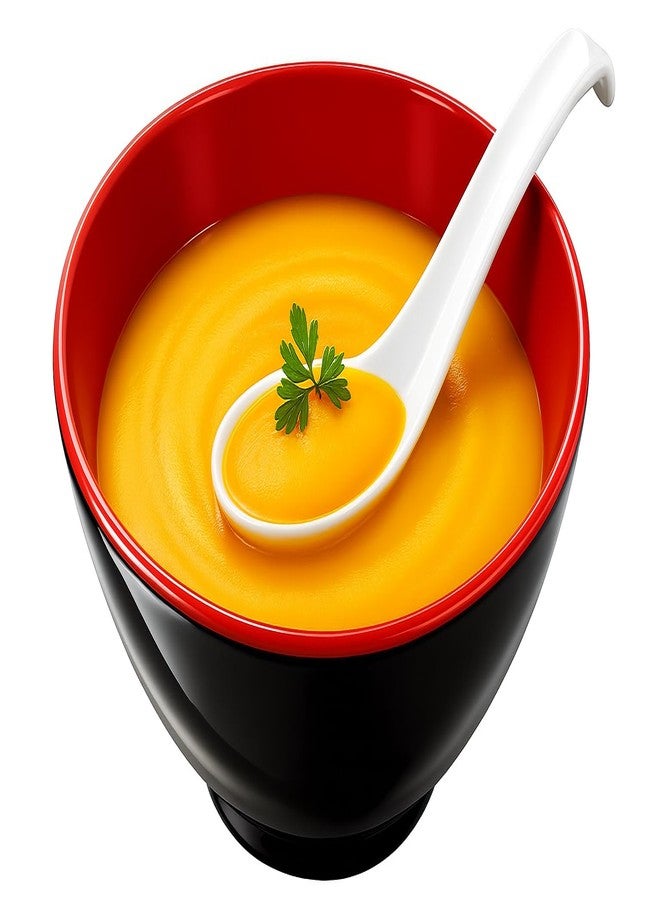 KOLIBROX Asian Soup Spoons Set - Durable Melamine Spoon for Ramen, Miso, Japanese & Chinese Soups - Comfortable Grip, Dishwasher Safe & Long-Lasting - Perfect for Home & Restaurant Use | One Set/ 6PCS - Image 2