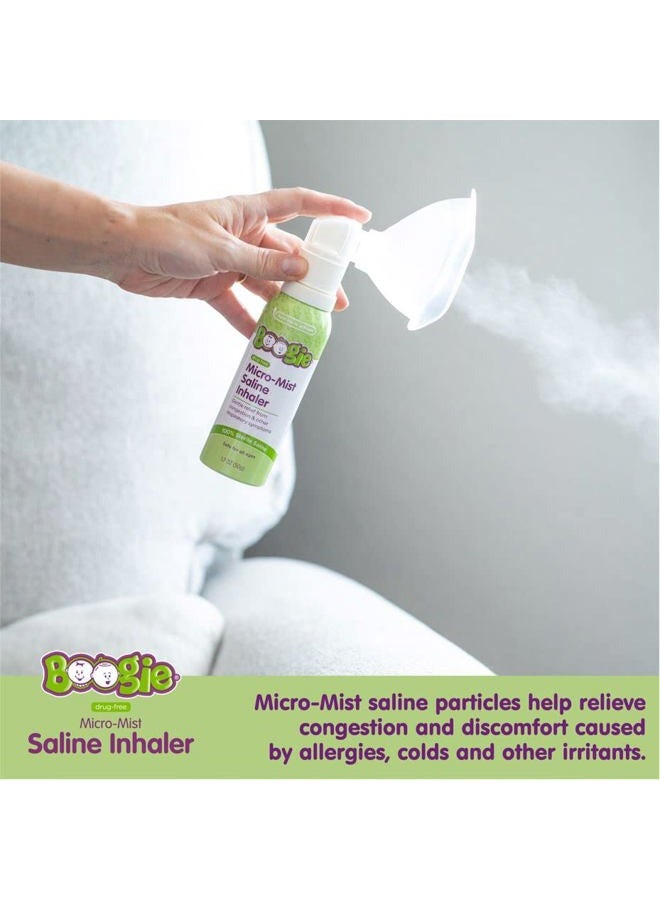 Boogie Micro-Mist Saline Inhaler, Baby Nose Congestion Relief, Nasal Spray for Kids, Pediatrician Recommended, HSA/FSA Eligible, Unscented, 1.7 oz (Pack of 1)  - Image 2