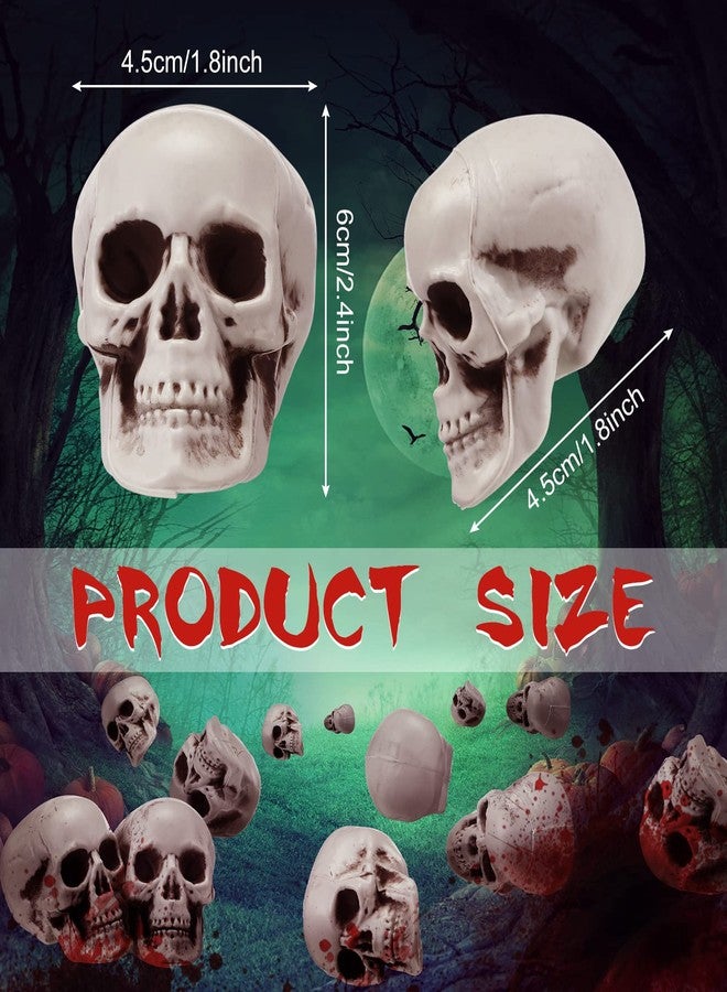 Aoriher 50 Packs Halloween Skull Crafts Skeleton Heads Plastic Human Skull Head Small Mini Realistic Skeleton for Halloween Bar Home Table Decorations Party Supplies - Image 2
