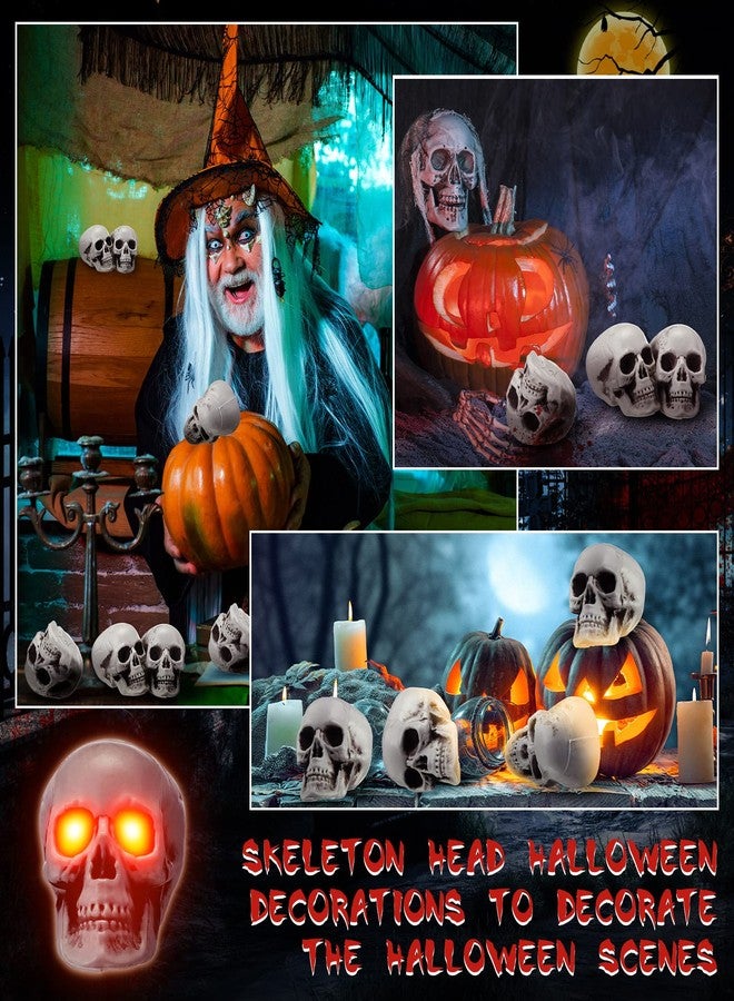 Aoriher 50 Packs Halloween Skull Crafts Skeleton Heads Plastic Human Skull Head Small Mini Realistic Skeleton for Halloween Bar Home Table Decorations Party Supplies - Image 3