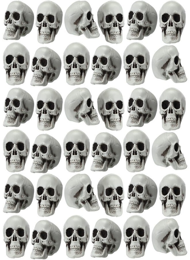 Aoriher 50 Packs Halloween Skull Crafts Skeleton Heads Plastic Human Skull Head Small Mini Realistic Skeleton for Halloween Bar Home Table Decorations Party Supplies - Image 1