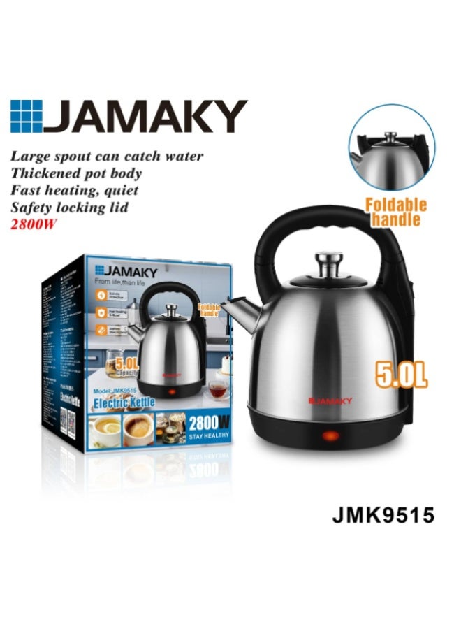 Electric Kettle JMK9515, folds in space, boils in pace - 5L and 2800W