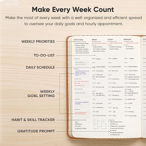 PRODUCTIVITY STORE Hourly Planner & Appointment Book (8.5” x 11”) - Premium Hourly Planner with Daily Schedule & 30-Minute Time Slots for Better Time Management by PRODUCTIVITY STORE (A4, Brown) - Image 3