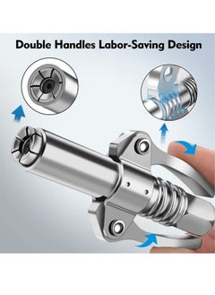 Generic Heavy-Duty Grease Gun Coupler with Double Handle Quick Lock Release, 6 Durable Jaws, 12000 PSI High Pressure Grease Fittings, Universal Compatibility with 1/8" NPT Grease Guns  - Image 2