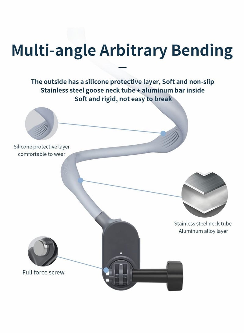 Captaintech Magnetic POV Neck Selfie Holder for Phone GoPro, Video Vlog Necklace Collar Holder Chest Shoulder Body Strap Mount for Go Pro for Max for Hero for Insta360 for DJI Action for iPhone for Android - Image 2