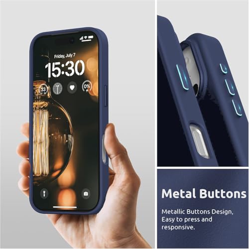 VONZEE Premium Hybrid Shockproof Case for iPhone 17 (6.3") | TPU + Polycarbonate Transparent Back Cover | Anti-Yellow Non-Slip Full-Body Protective Phone Case (Blue) - Image 5
