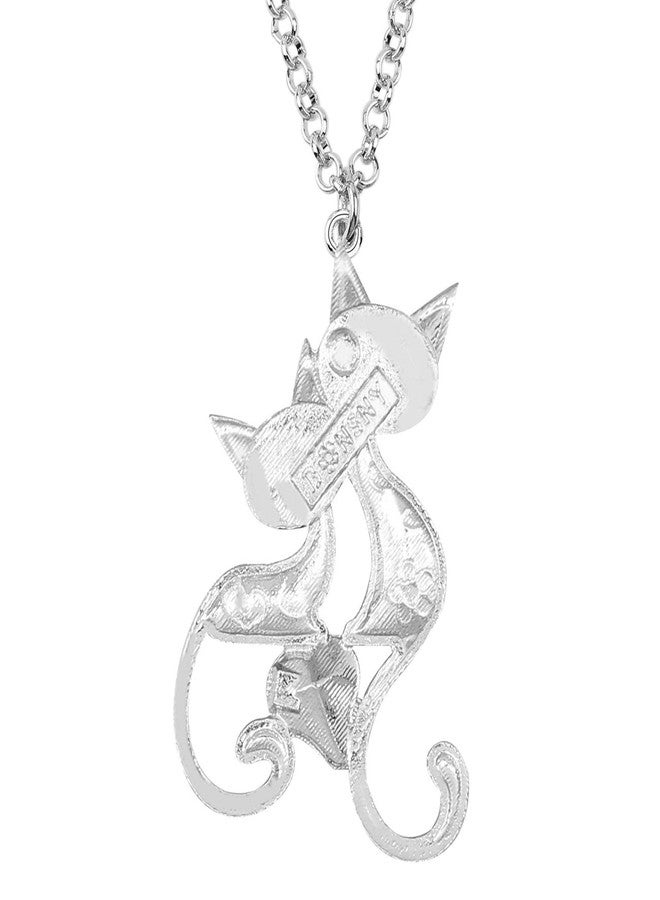 BONSNY Valentine's Day Enamel Rhinestone Couples lover Cat Necklaces Pendant for Women Jewelry - Image 5