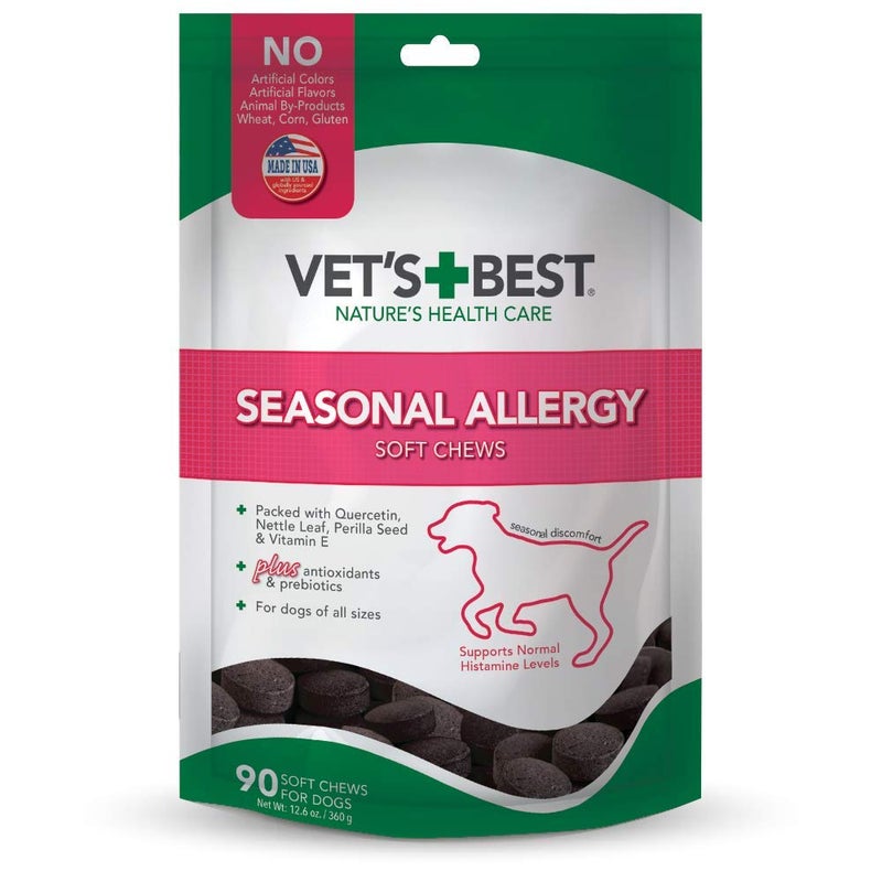 Vet's Best Seasonal Allergy Soft Chew Dog Supplements | Soothes Dogs Skin Irritation Due to Seasonal Allergies | Maintain Histamine Levels | 90 Day Supply - Image 1